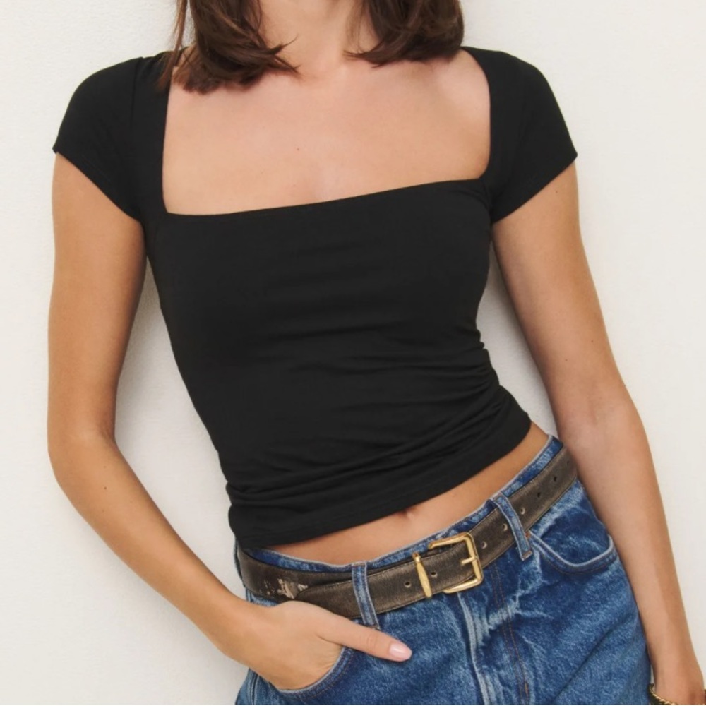 REFORMATION BARDOT KNIT TOP
